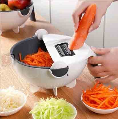 Multifunctional Rotate Vegetable Slicer with Basket